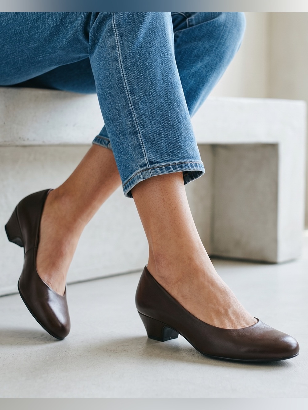 Hush Puppies Brown Leather Slip-On Women's Flats